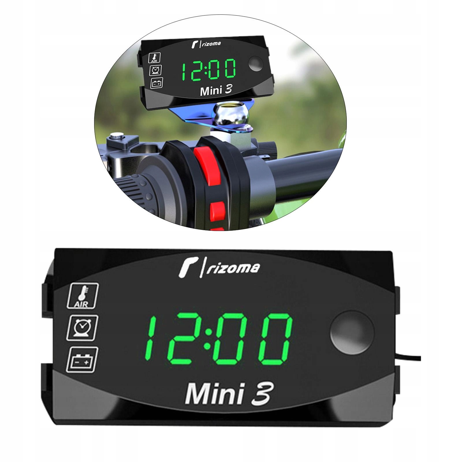 3-w-1 motocyklowy zegar LED termometr woltomierz Marka Inna