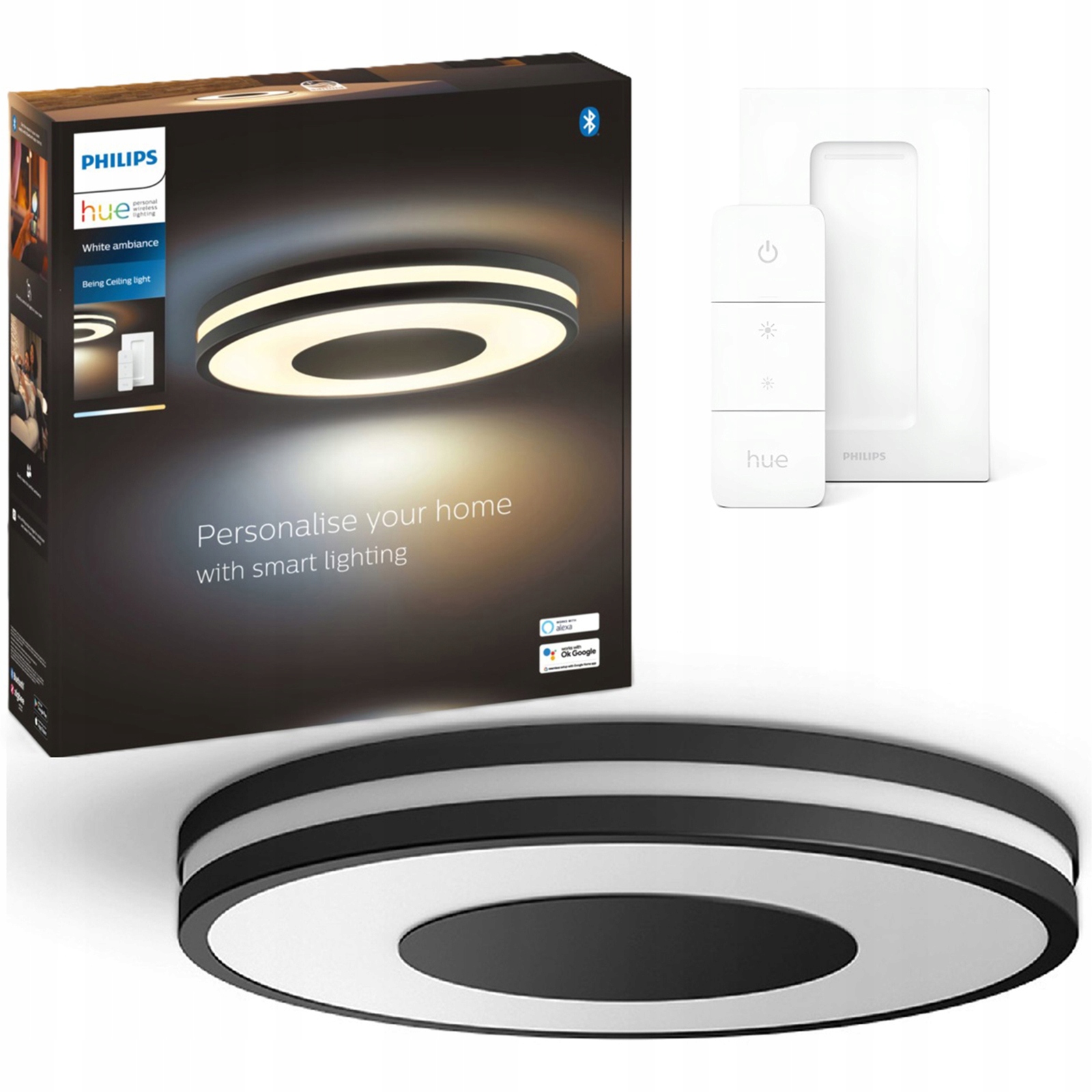 Stropné Svietidlo 22,5 W 34,8 cm čierna Philips Hue diaľkový ovládač