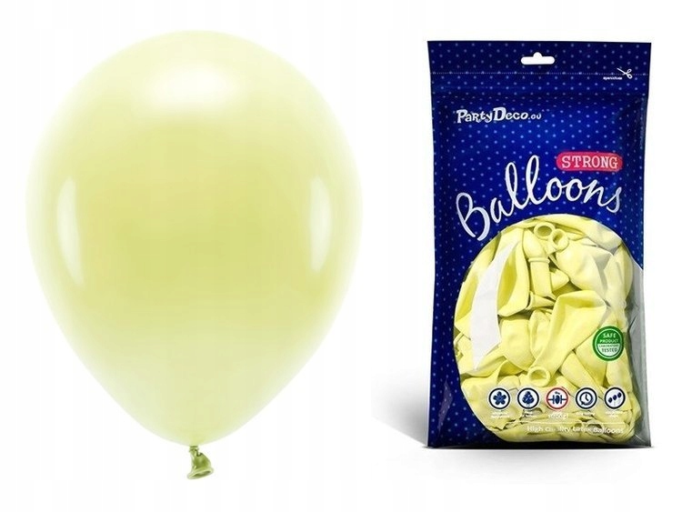 

Balony żółte pastelowe na Urodziny 27cm 50szt