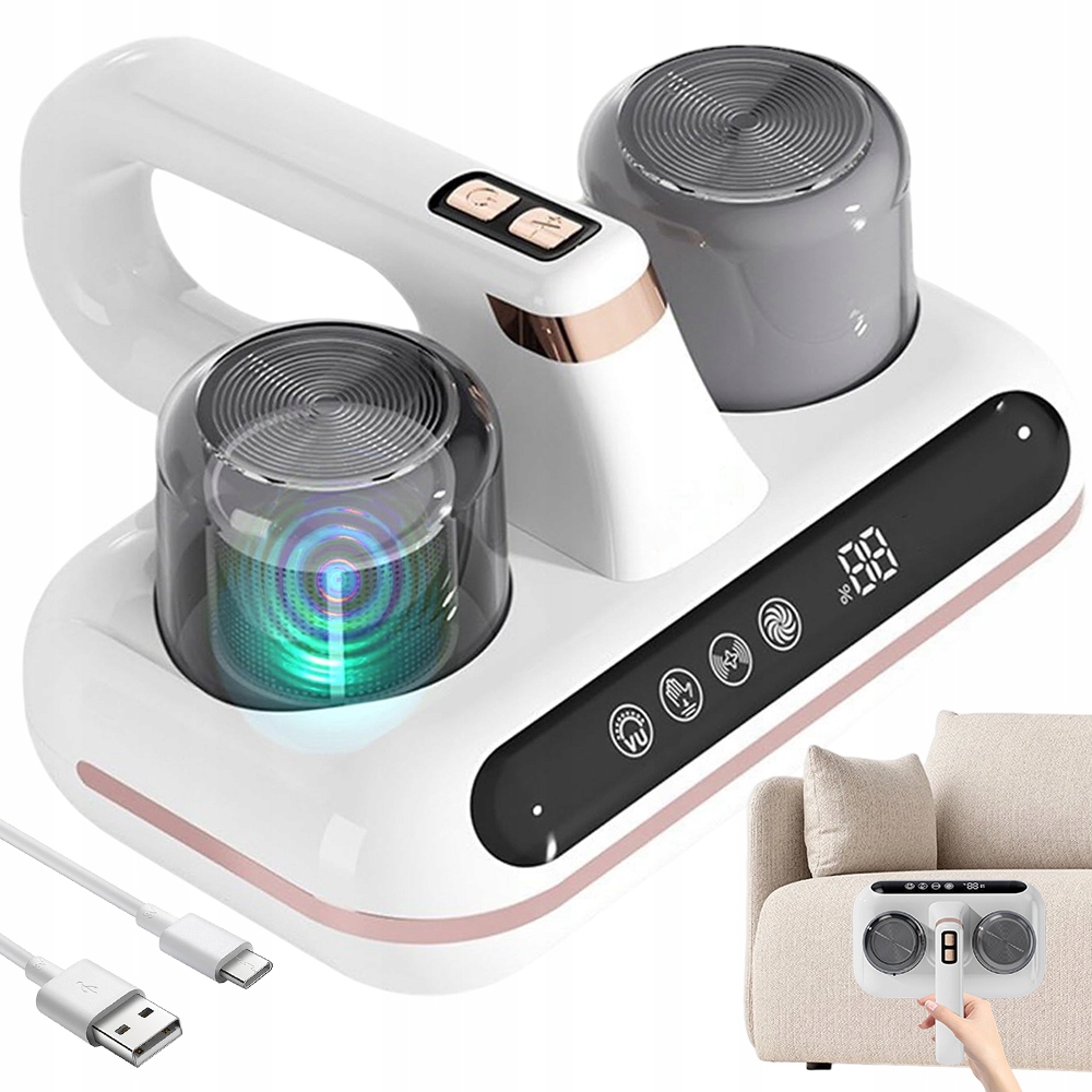 Odkurzacz Bezprzewodowy Do Materacy 5W1 Uv-C Hepa 210Ml 1800mAh