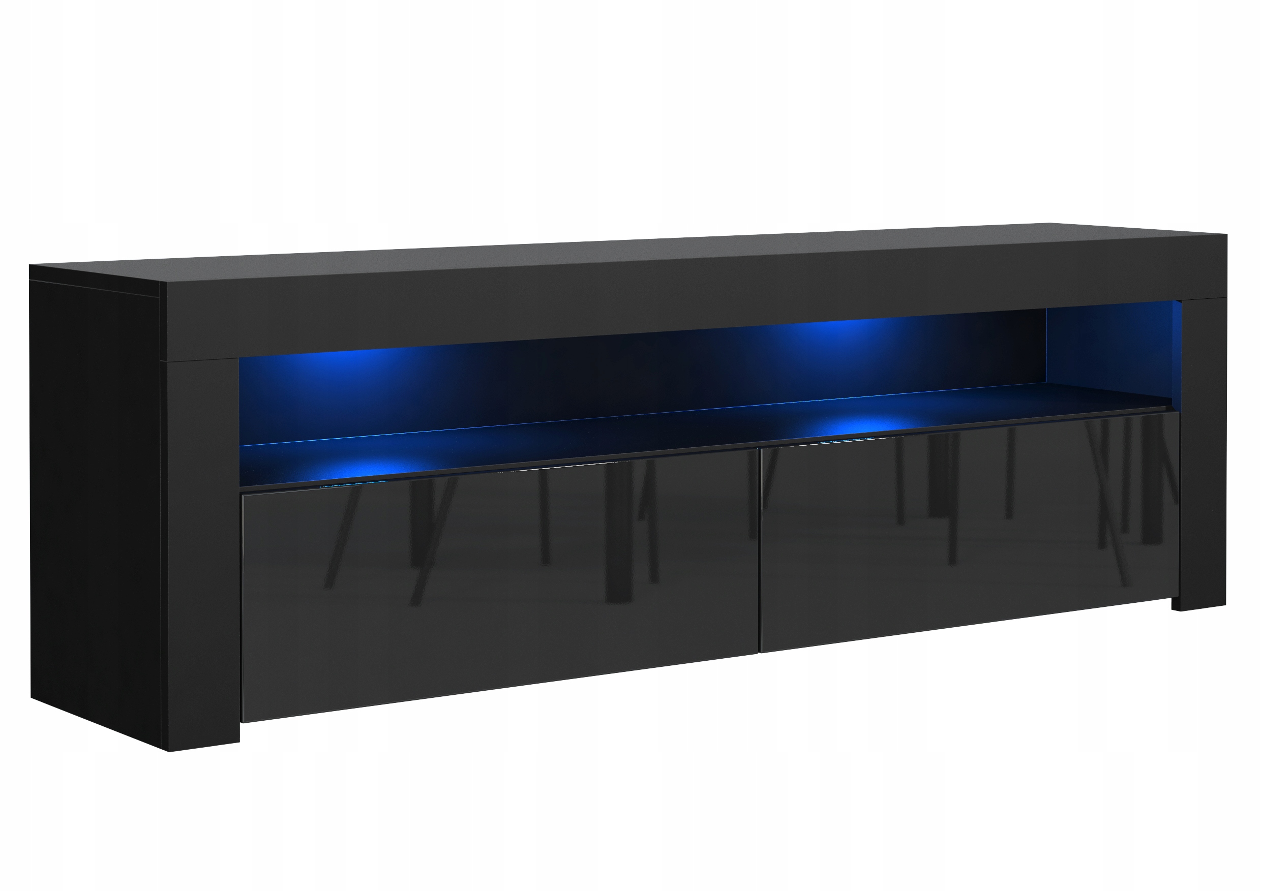 Stojanová Rtv skříňka Eclisse 130,2 cm do obývacího pokoje pod televizor, černá