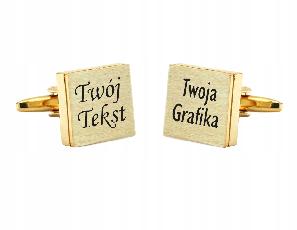 

Spinki do mankietów z grawerem Twój Tekst +grafika