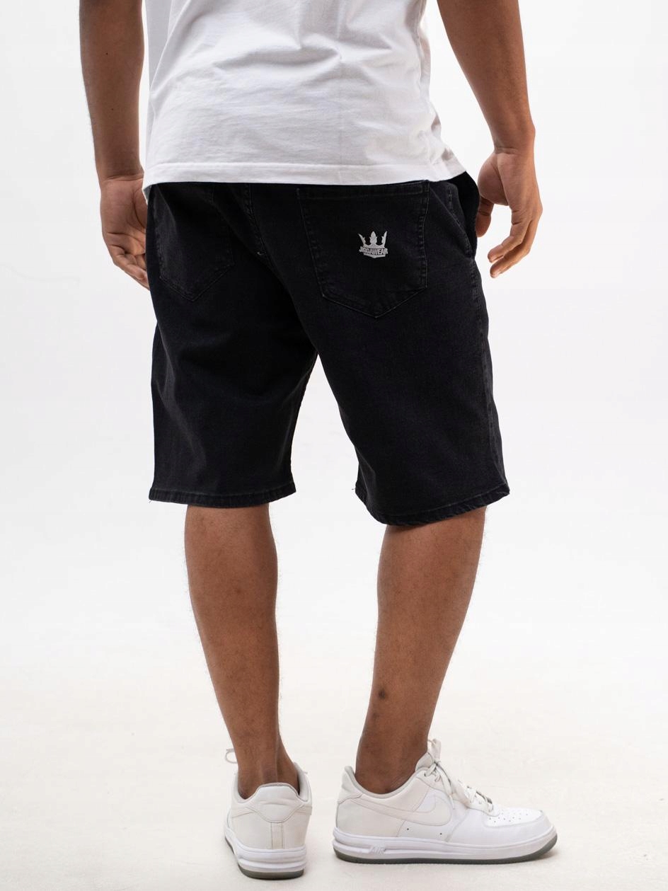 Kraťasy Jigga Wear Crown Baggy Jeans Black White vel. XL
