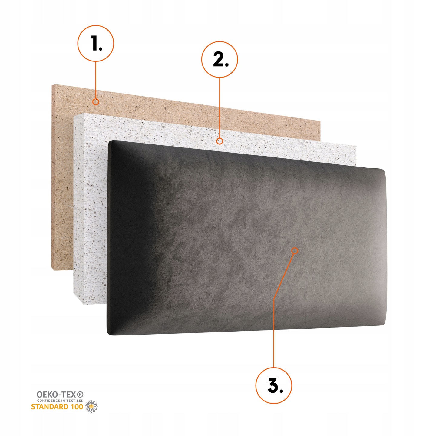 PANELE TAPICEROWANE NA ŚCIANĘ 60x40 ZAGŁÓWEK WELUR Producent Decozy