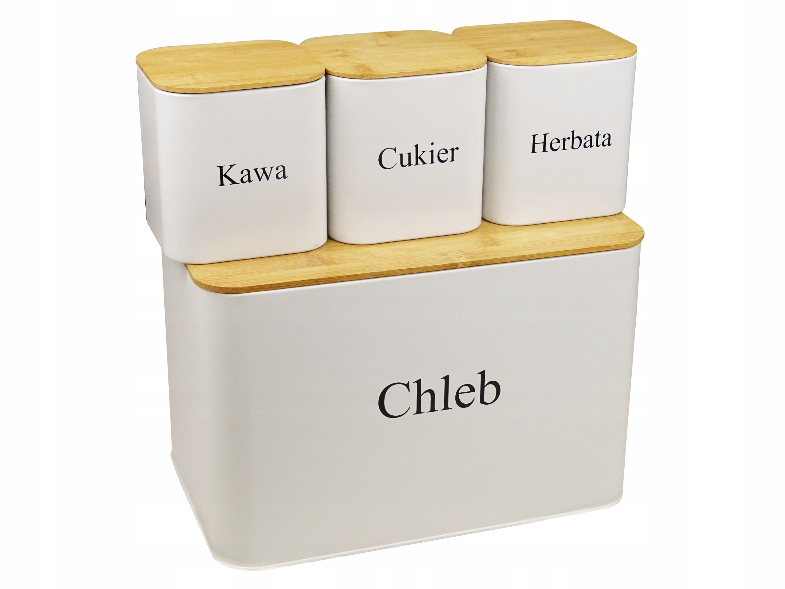 

Chlebak Bambus Pojemniki Zestaw Chleb Cukier Kawa
