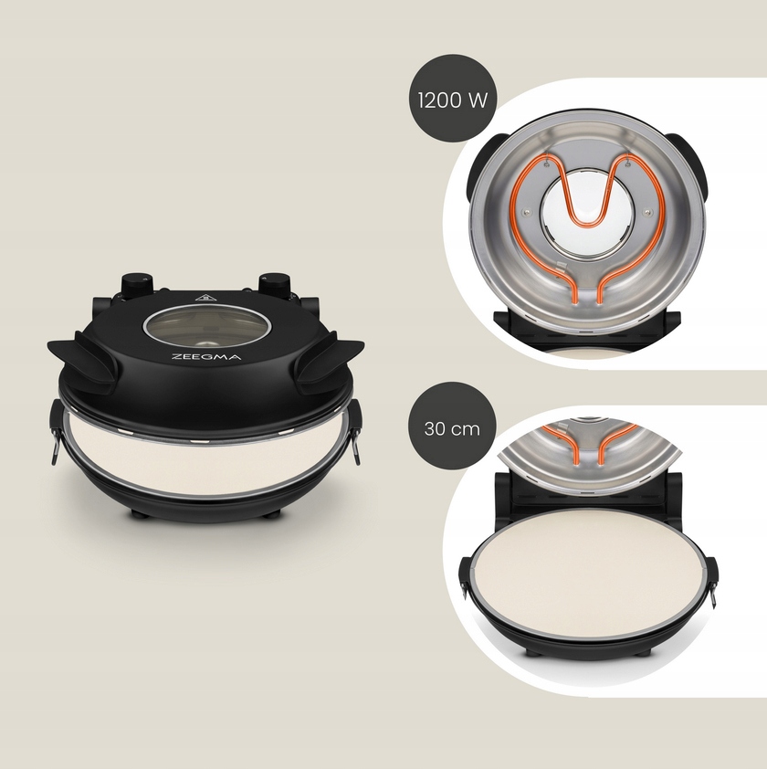 PIEC DO PIZZY KAMIENNY DOMOWY PIECYK PIZZA 400°C 1200W TERMOSTAT TIMER Funkcje termostat inne