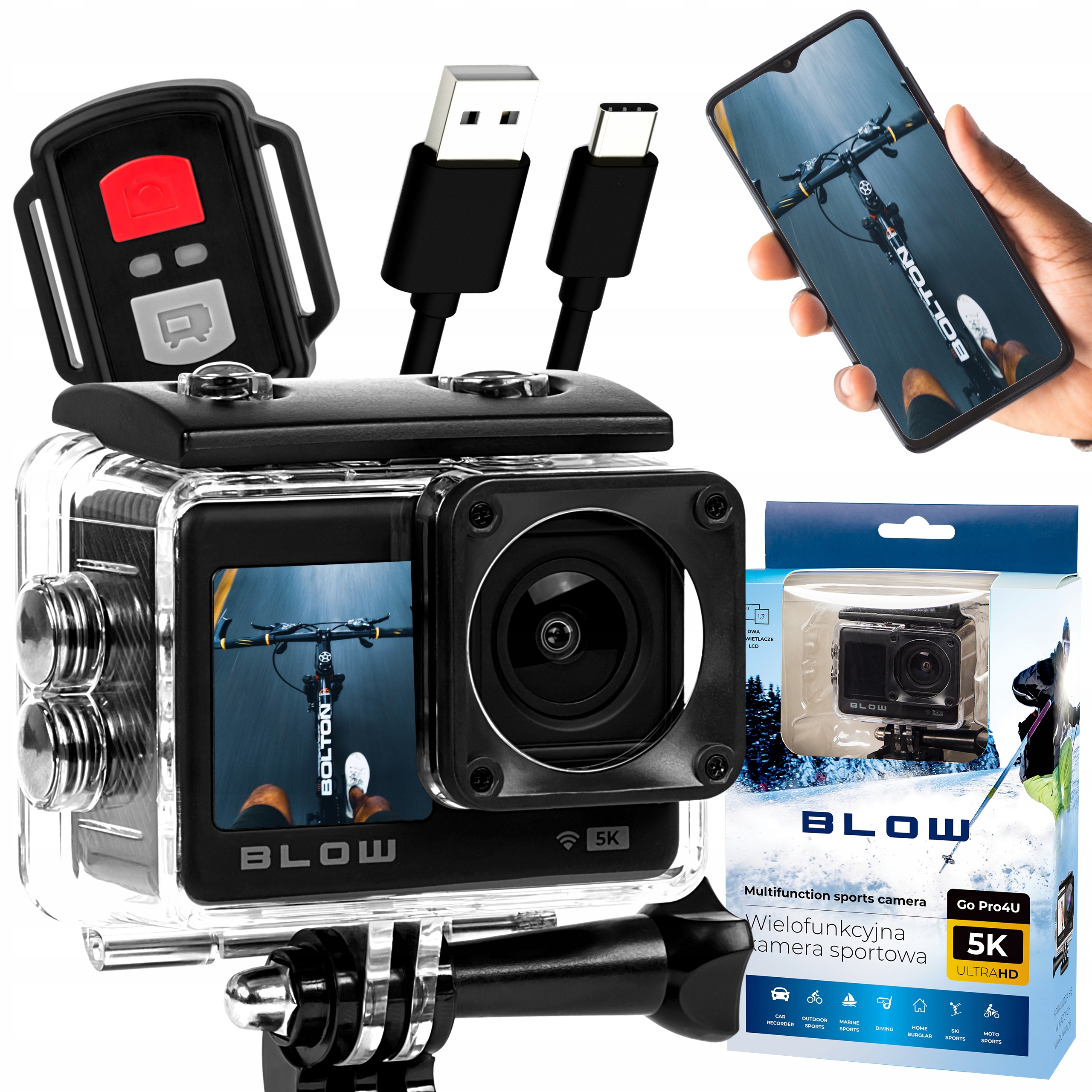 Športová Kamera Go PRO4U 4K 20 Mpx Wifi Usb Uhd Mikrofón Diaľkové Príslušenstvo