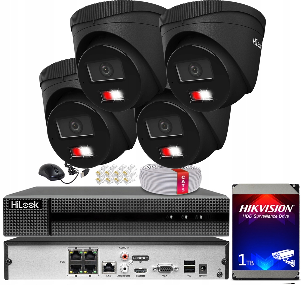 Venkovní monitorování Ip 4 kamery 6MPx IPC-T260HA-LU Black PoE rekordér