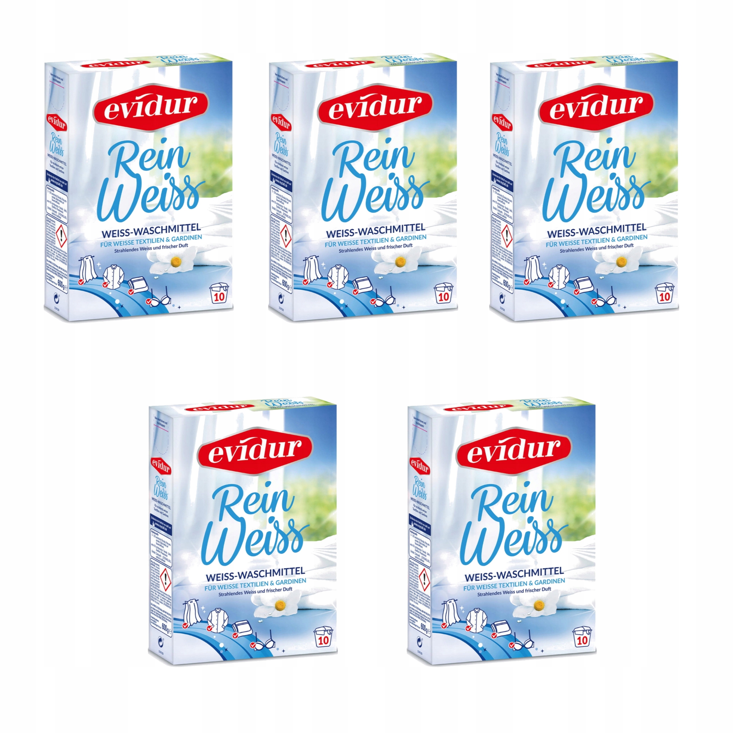 Levně 5x Německý prášek na bílé prádlo Firan prádla 600g De 10 Praní Er