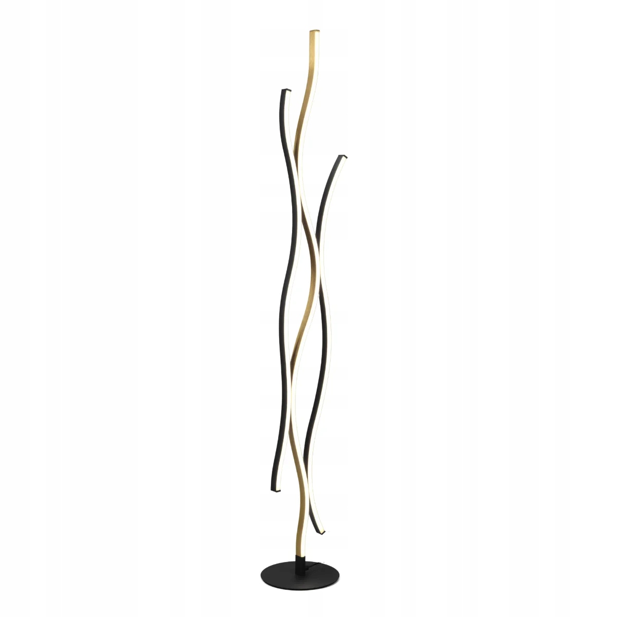 Stojacia lampa s vlnitými Led líniami, zlatá Trio