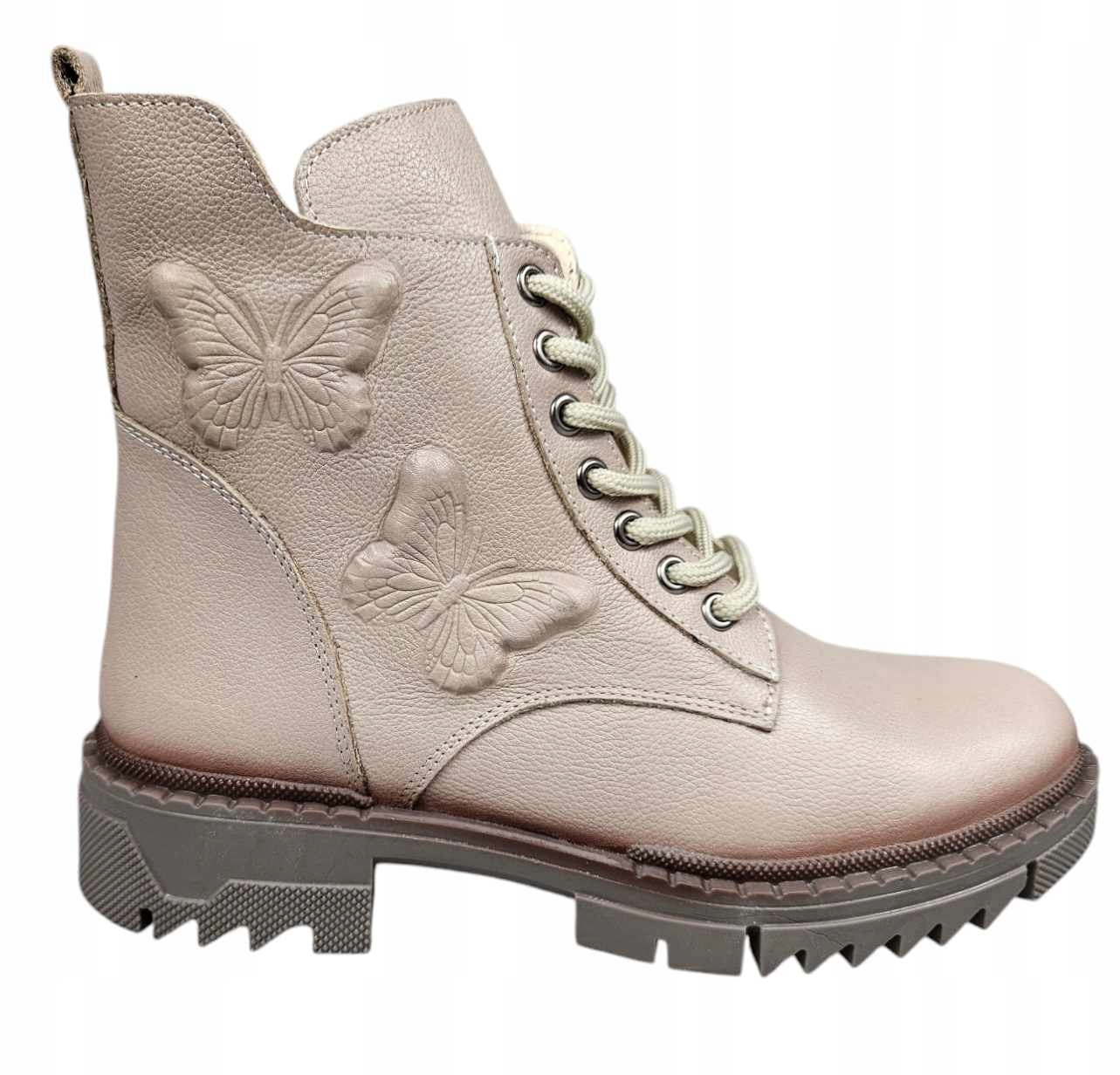 Kotníkové Boty kotníkové boty se šněrováním Artiker 53C0683 Béžové vel. 39