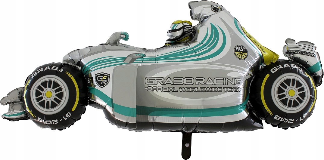 Balon foliowy Formuła Srebrny samochód 61cm