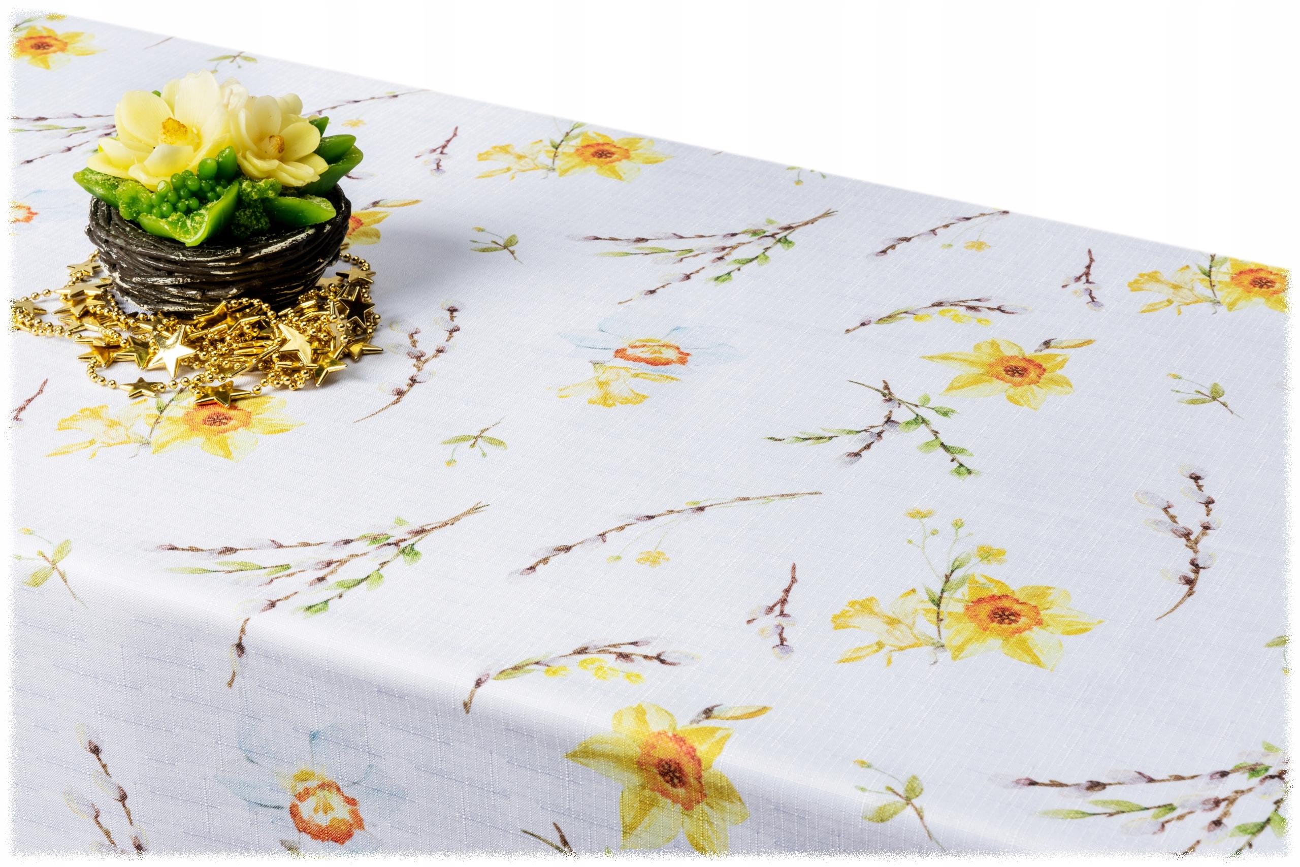 Plamoodporny obrus Wielkanocny wl-002 140x240 biały Jakość