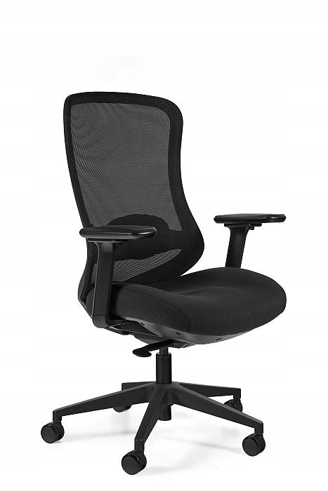 Fotel Biurowy Ergonomiczny Obrotowy Adapta M Czarny Krzesło Siatka Tkanina