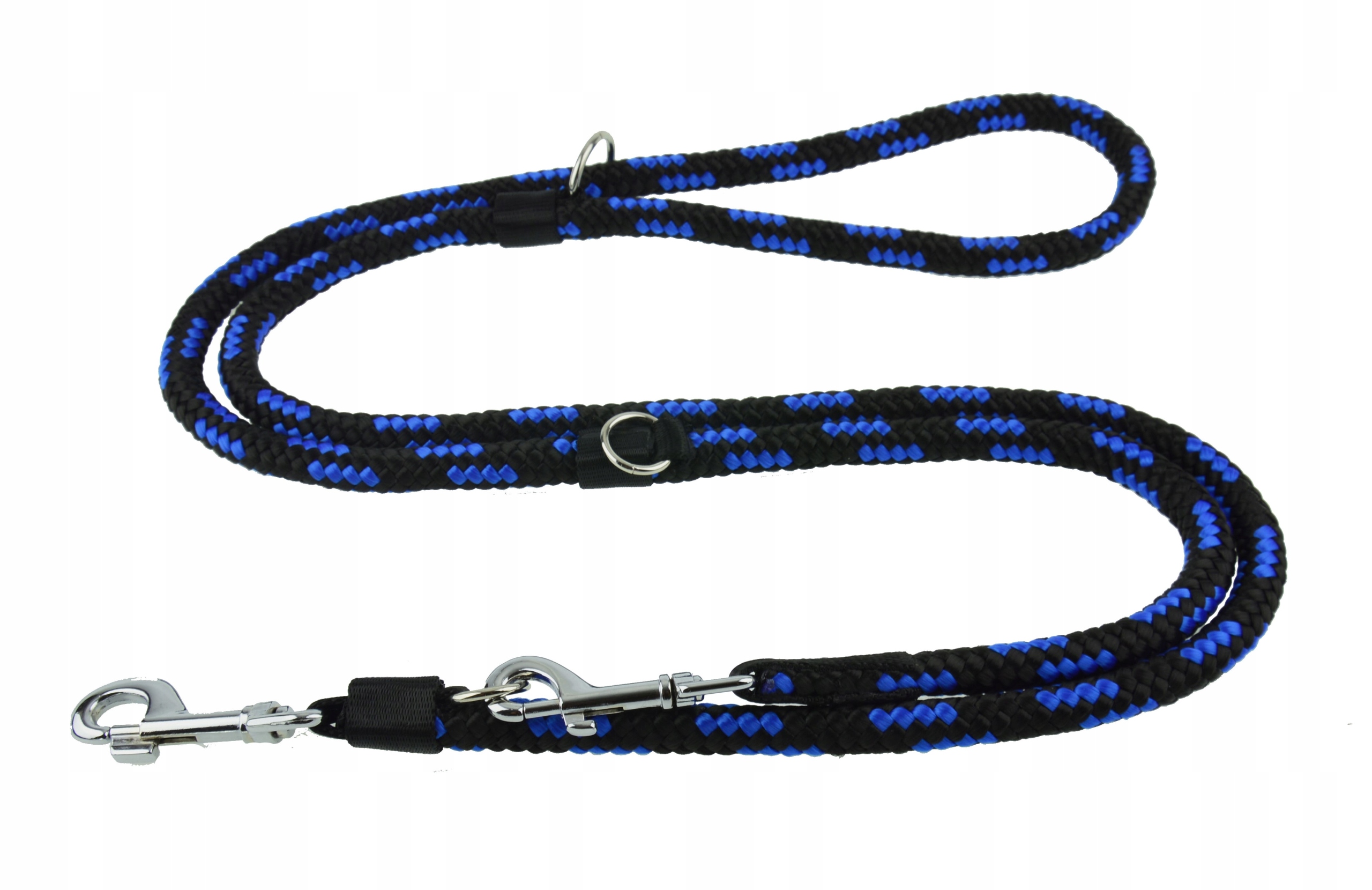 Levně Vodítko pro psa Regulovatelné lanko Tlustá 3,0 m/1,4 cm Champion Černá Modrá