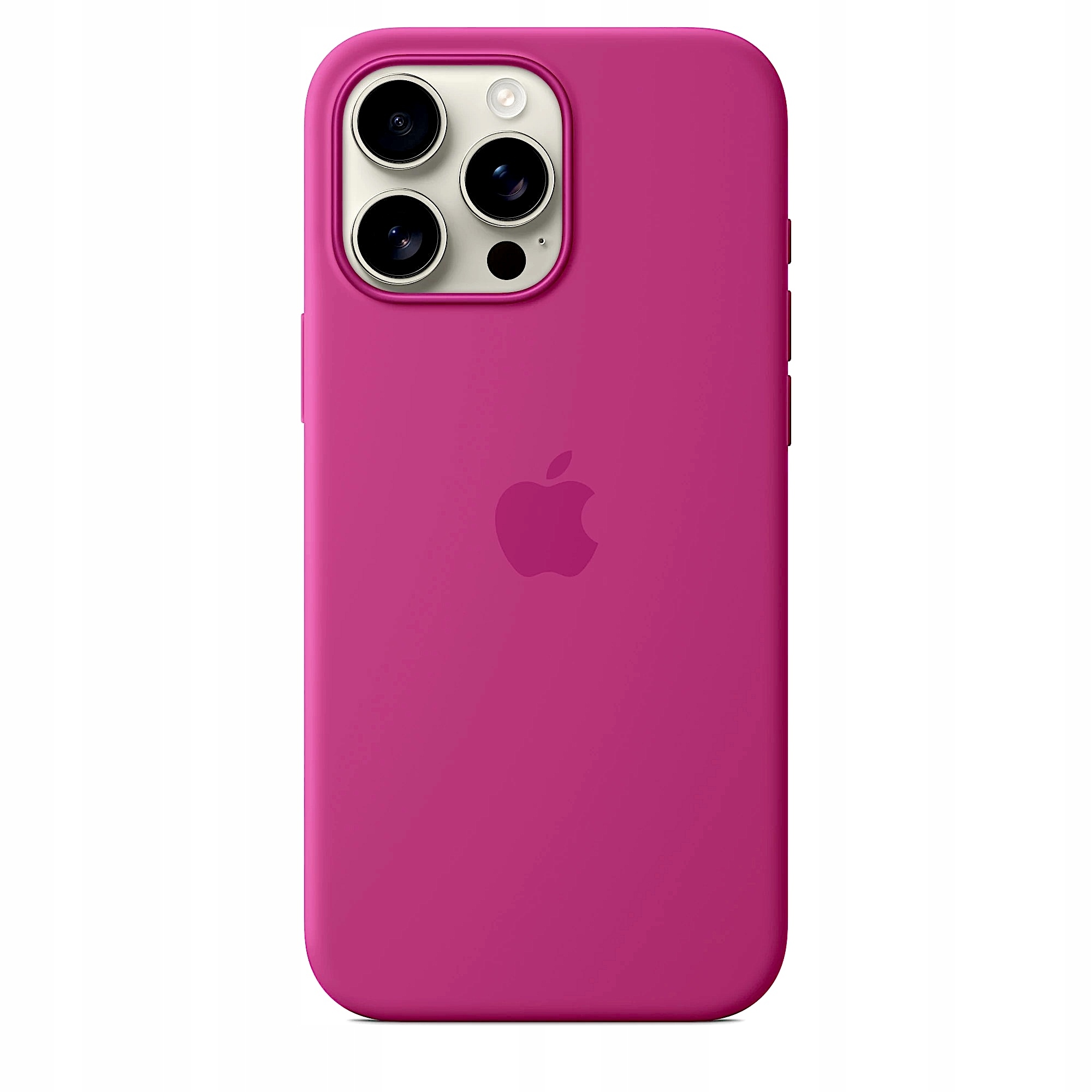 Silikonové pouzdro pro iPhone 16 Pro Max živě růžové Kryt Zadní Kryt Pouzdro Fuchsia