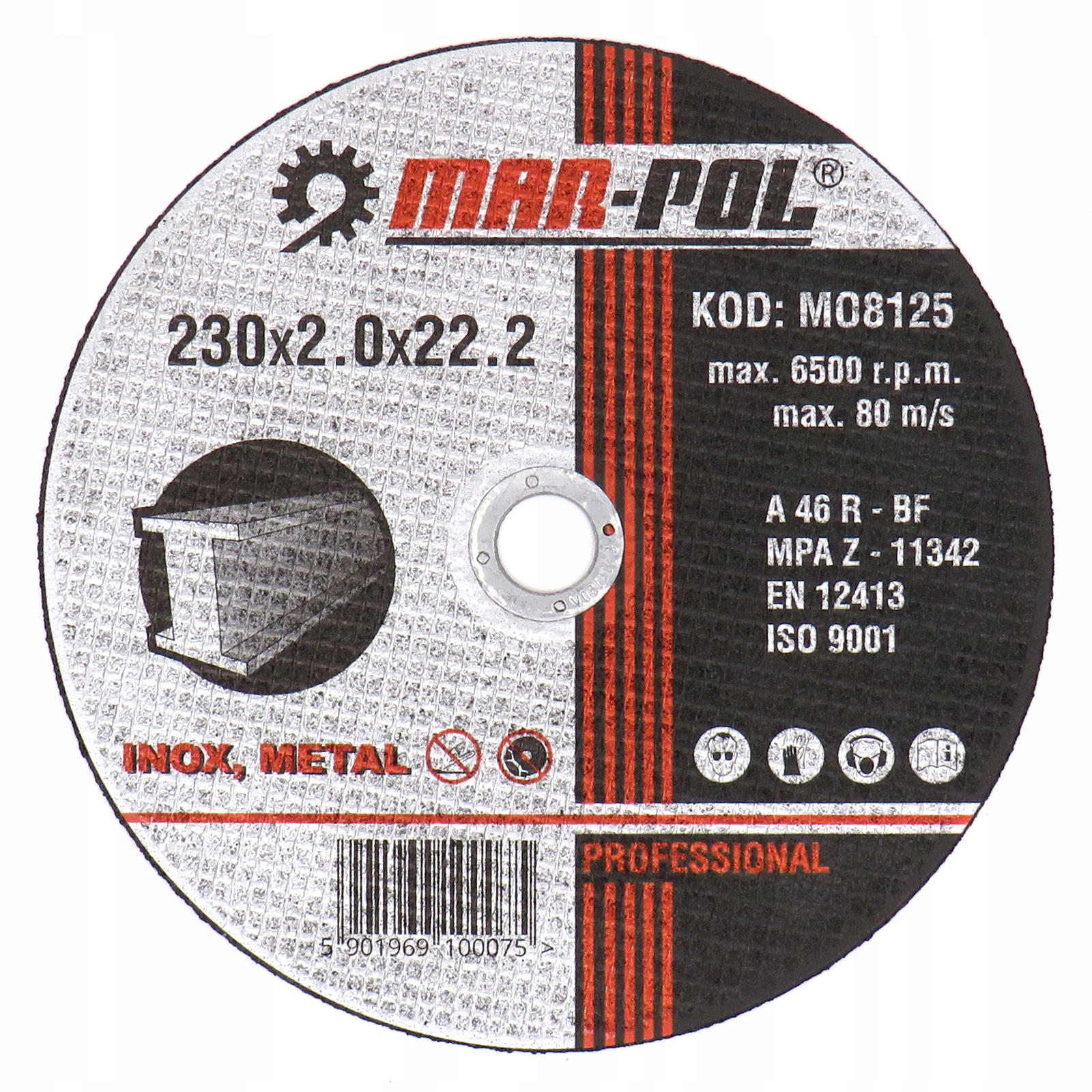 TARCZA TARCZE DO CIĘCIA METALU 230x2 MAR-POL 10 sztuk EAN (GTIN) 5901969100075