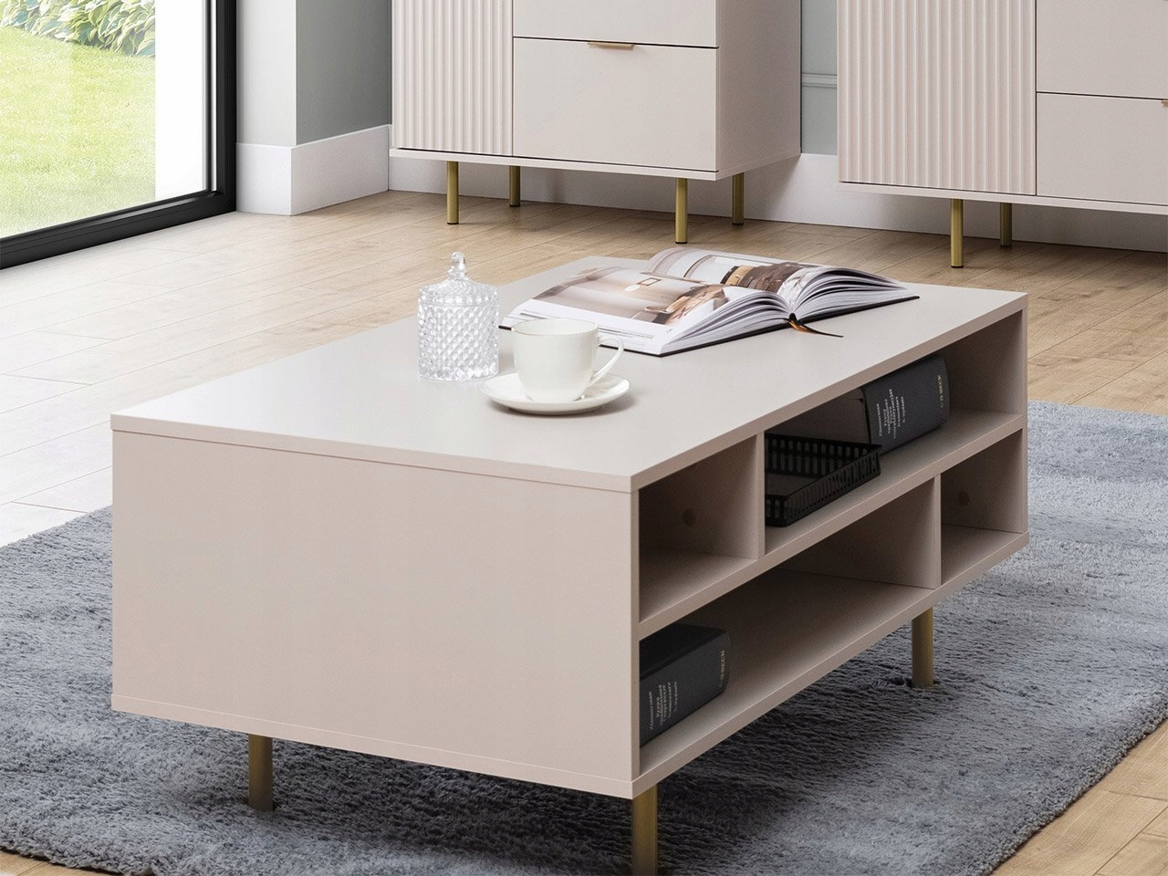 Ława NUBIA Beż/Złote Nogi Multimeble Kolekcja NUBIA