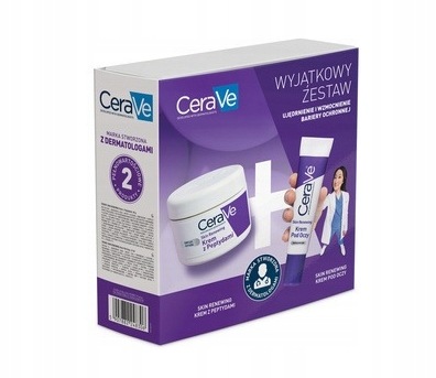 CeraVe Zestaw Skin Renewing Krem z Peptydami 48g Krem Pod Oczy 14ml
