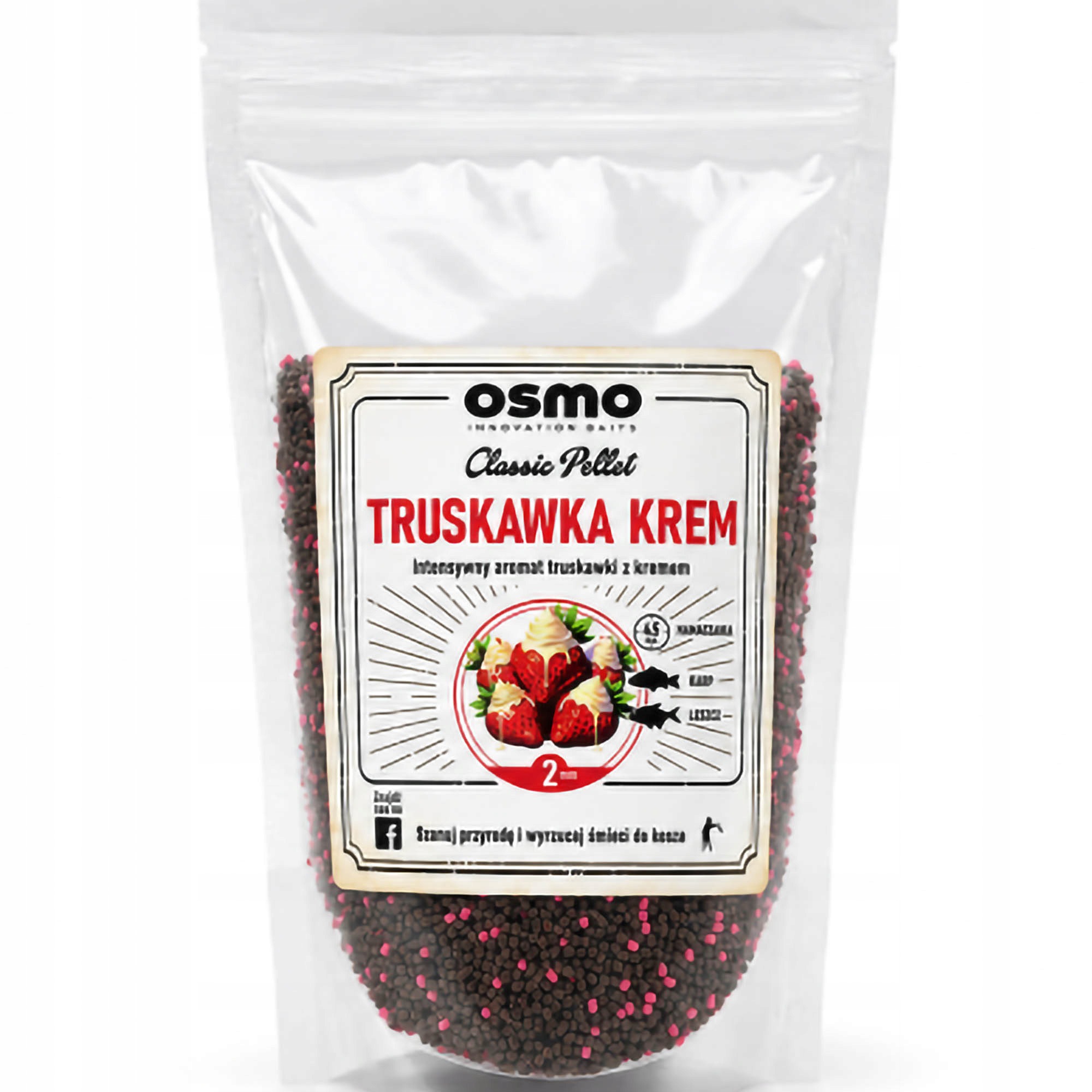 Pellet Osmo Classic Truskawka Krem 2mm 800g