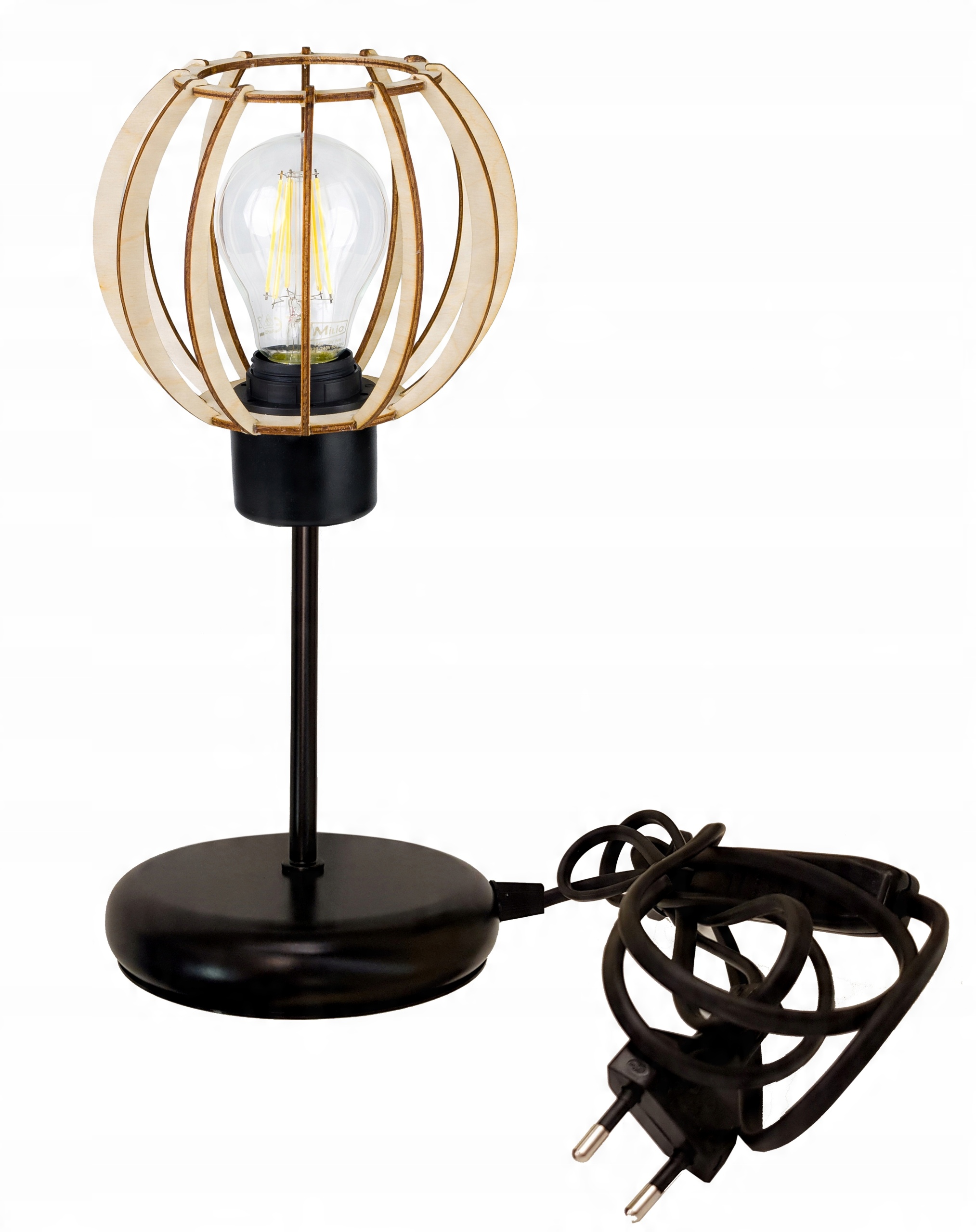 

Lampka nocna Lampa stołowa loft na led E27 Drewno