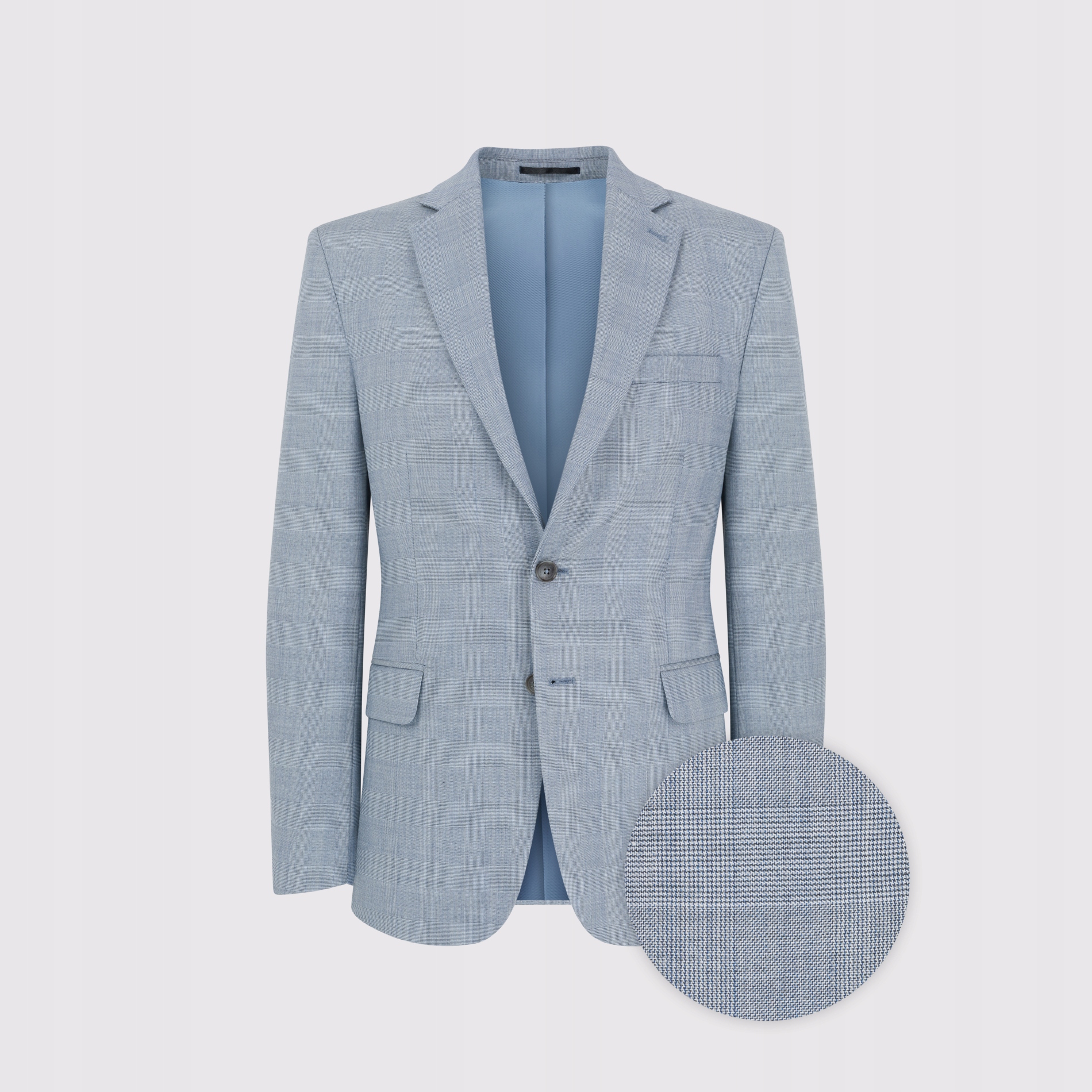 Modrá sako obleková bunda s kostkovaným vzorem Pako Lorente vel 58/176