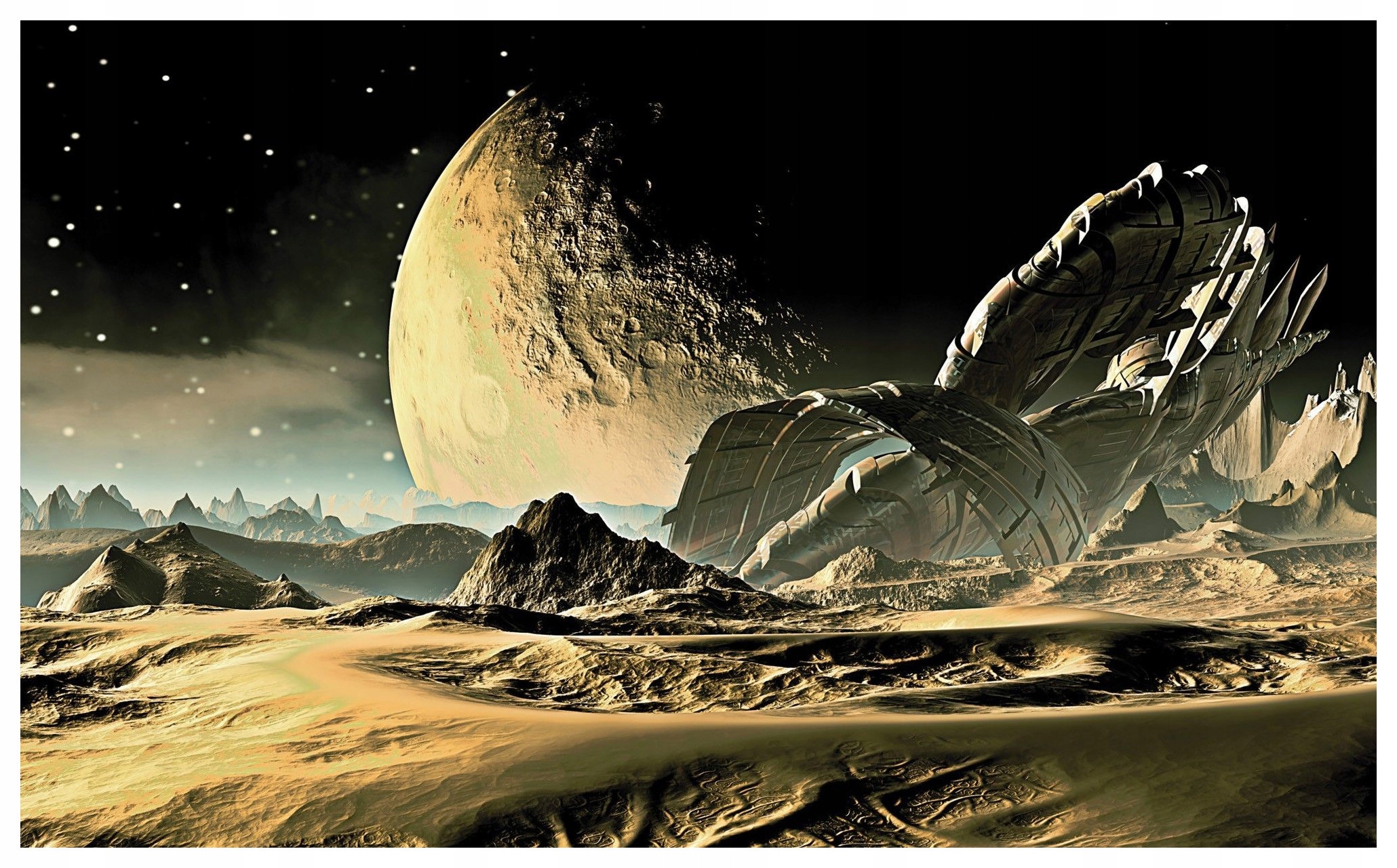 Fototapeta Vesmírná planeta ruiny hvězdy krajina 254x184 lepidlo