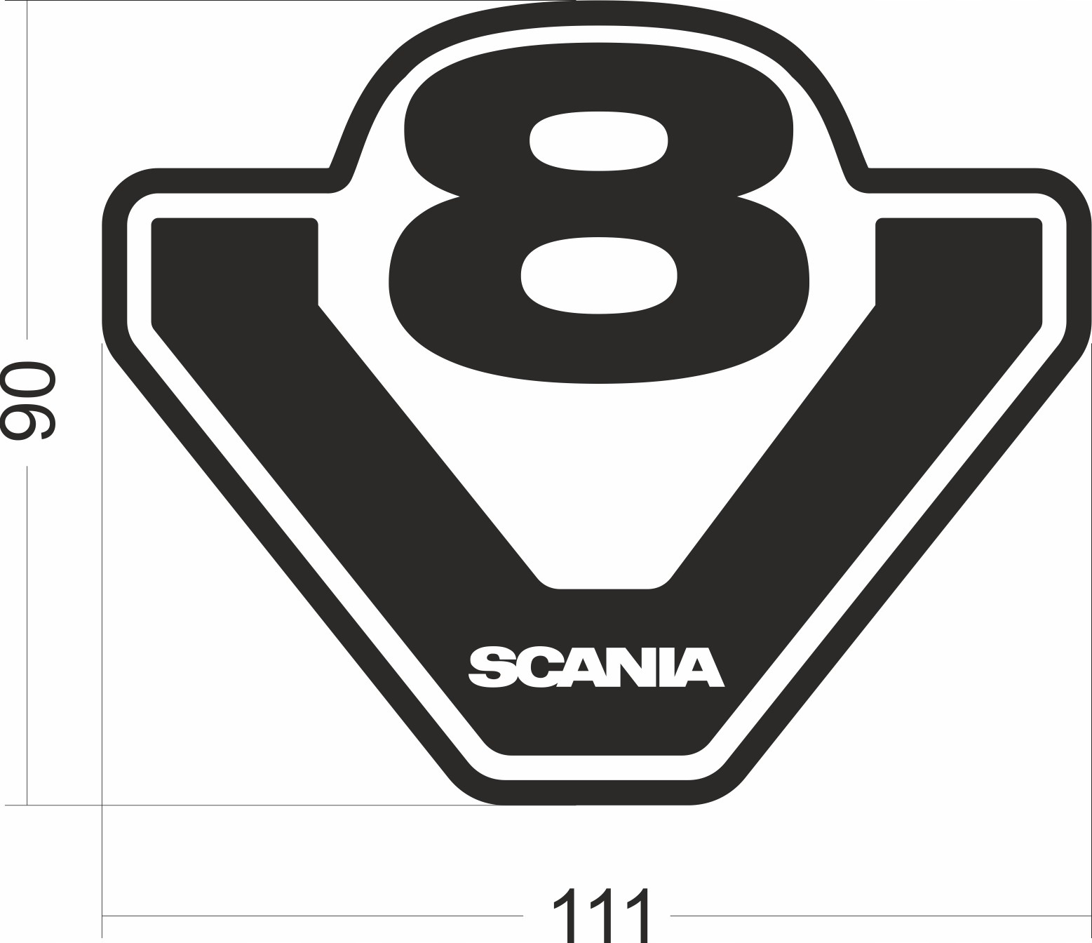 Tuningové nálepky Scania V8 Vysoká Kvalita