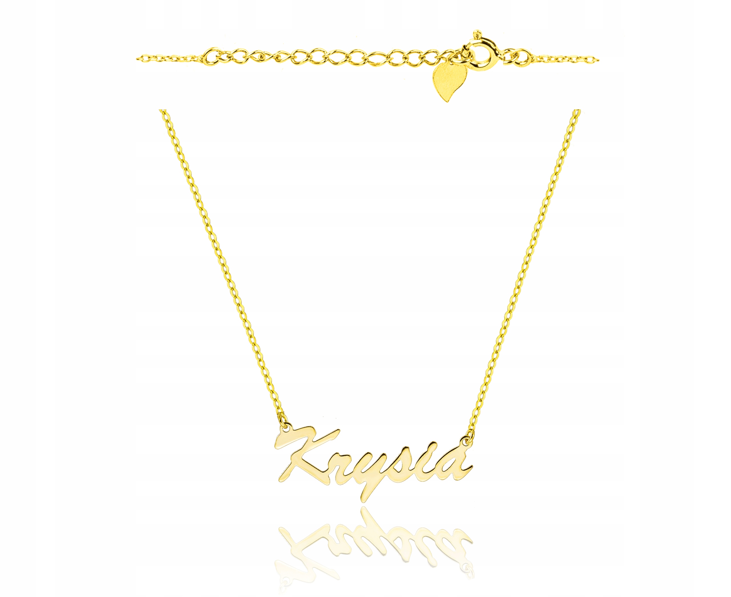 Pozlacený náhrdelník řetízek jméno Krysia 925 s gravírováním
