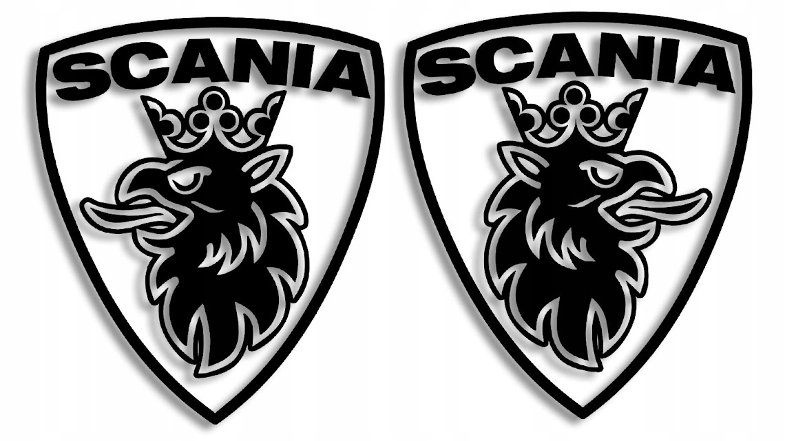 

Wycinana naklejka Scania herb komplet czarna