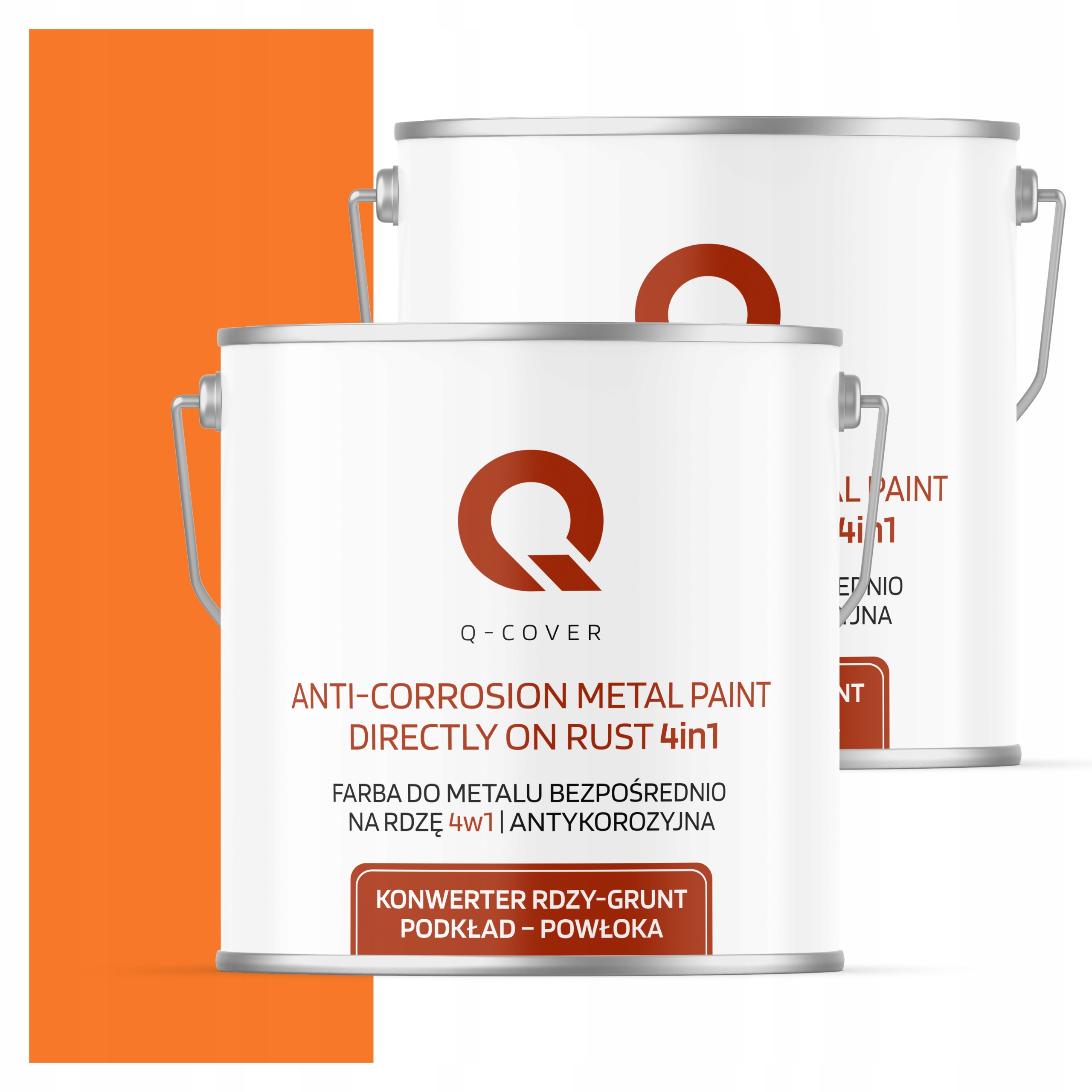Farba Priamo na hrdzu Kov Aluminium Oceľ 5L 4v1 Mat Oranžová Pastelová