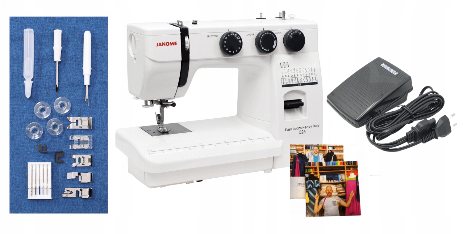 Janome HD523 Easy Jeans mocna mechaniczna maszyna do szycia Kursy szycia