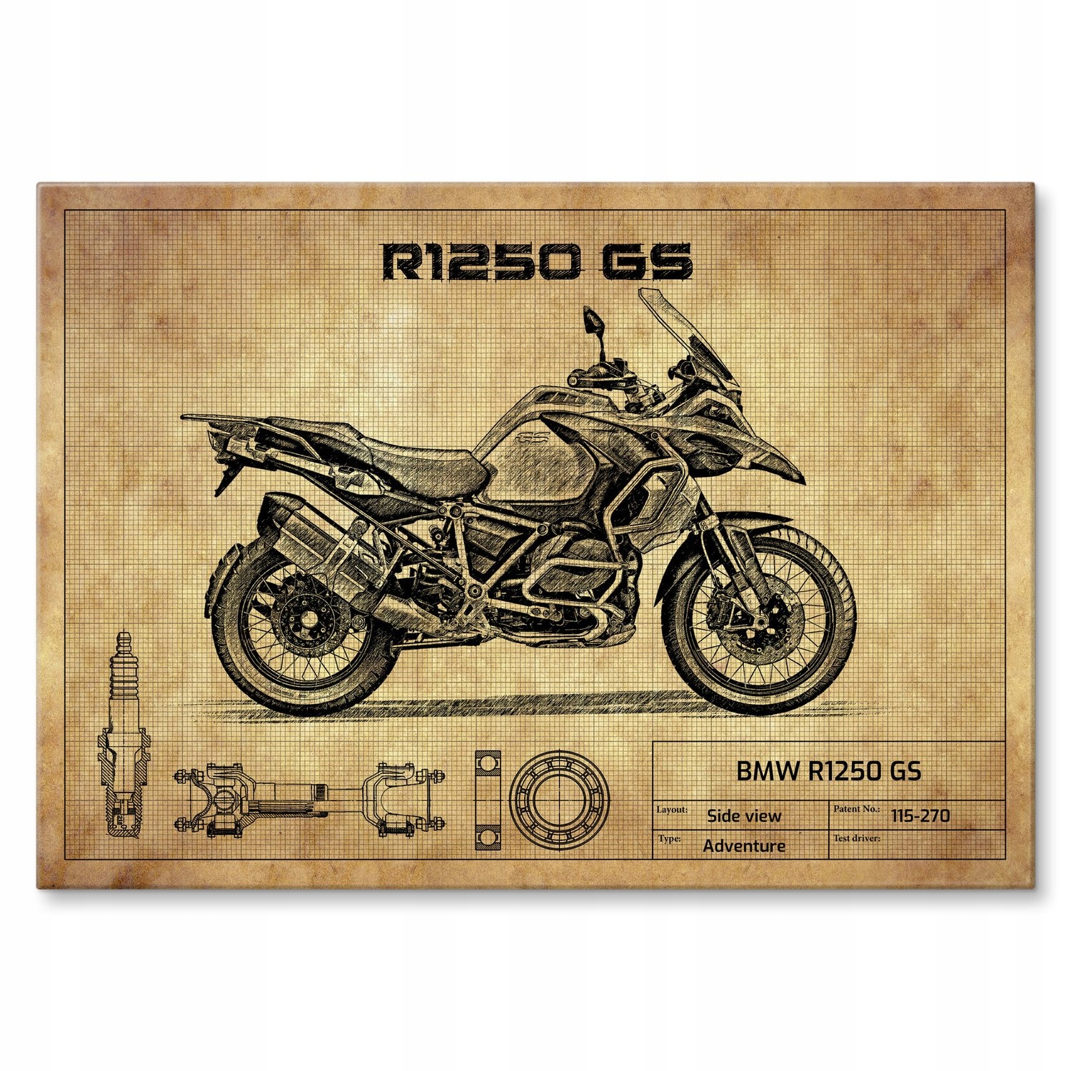 Kovový plakát Bmw R1250 Gs Dárek 30 x 42 cm