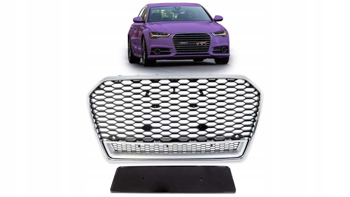 Gril Audi A6 C7 Facelift Silver & Gloss čierny