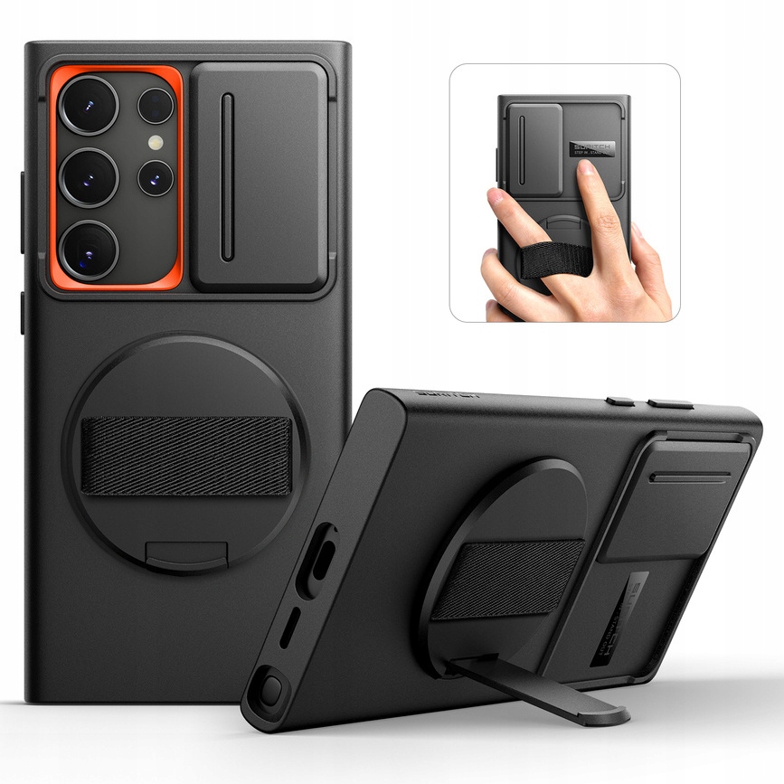 Pancéřové Pouzdro Suritch pro Galaxy S24 Ultra, ochrana fotoaparátu, stojánek