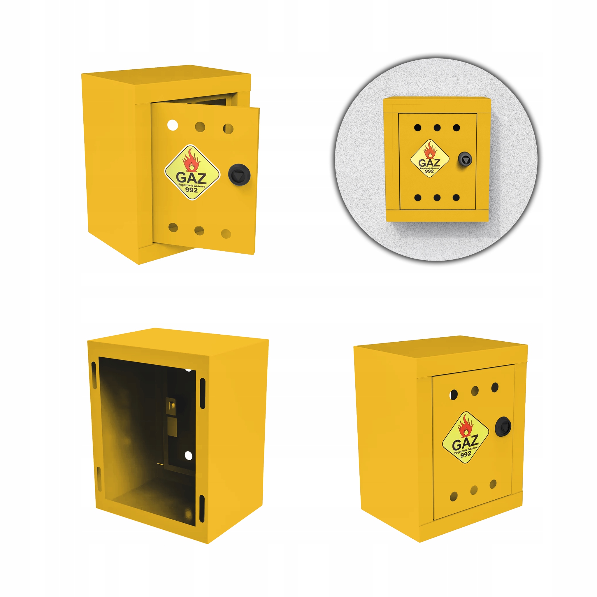 Plynová Skříňka 25x20x15 Žlutá Skříňka Na Plynový Ventil Ocelová