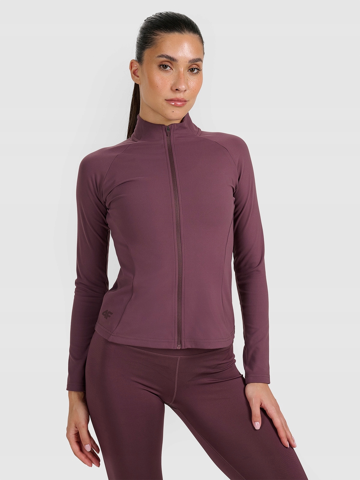 4F Dámská Mikina L Hnědá Slim Tréninková 4FDRY Rozepínací Rychleschnoucí