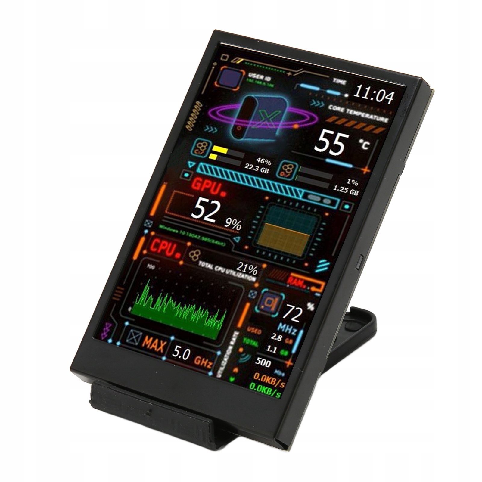 3.5" Ekran Dodatkowy Ips Usb-c Cpu Gpu Ram 320X480 85 X 55 MM