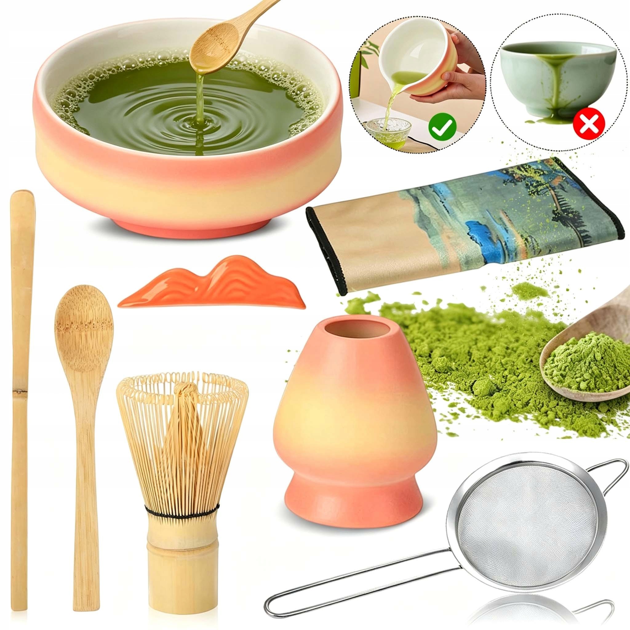 Sada Na Čaj Matcha Nástroj Na Čaj Matcha Trvanlivý Keramický Jako Dárek