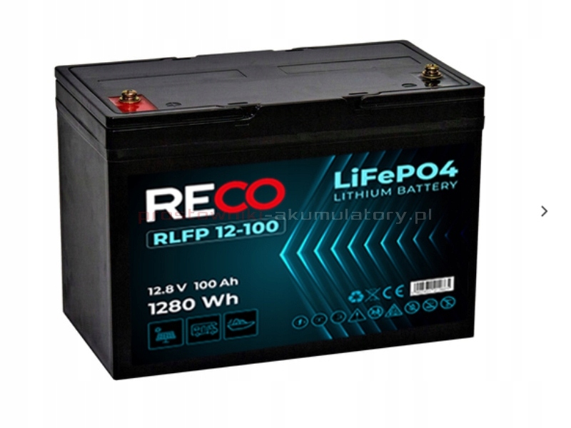 Akumulator LiFePO4 100Ah 12,8V Reco RLFP12-100 głębokiego rozładowania