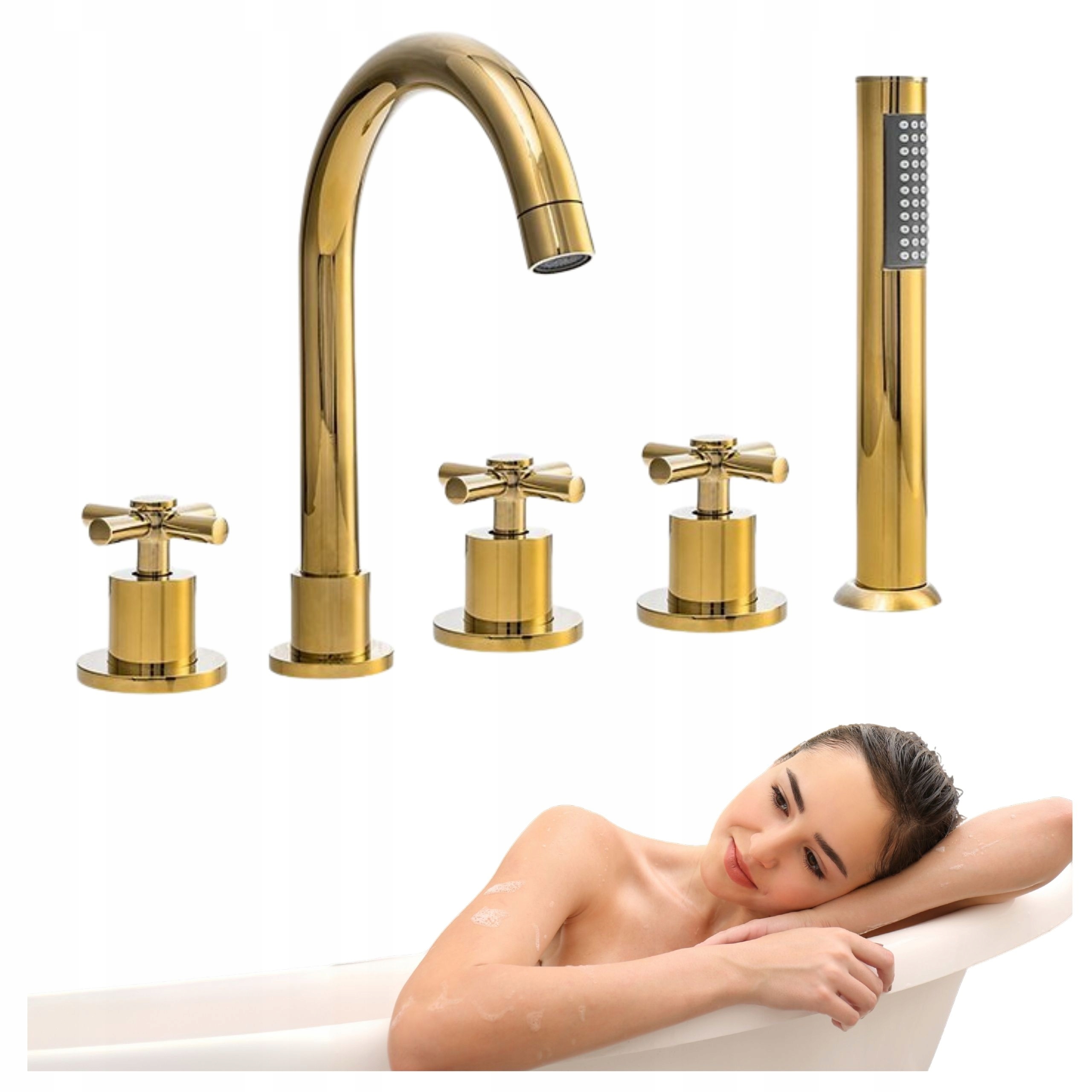 Vanová Baterie Veranni 5-OTVOROVÁ Perlátor Zlatá