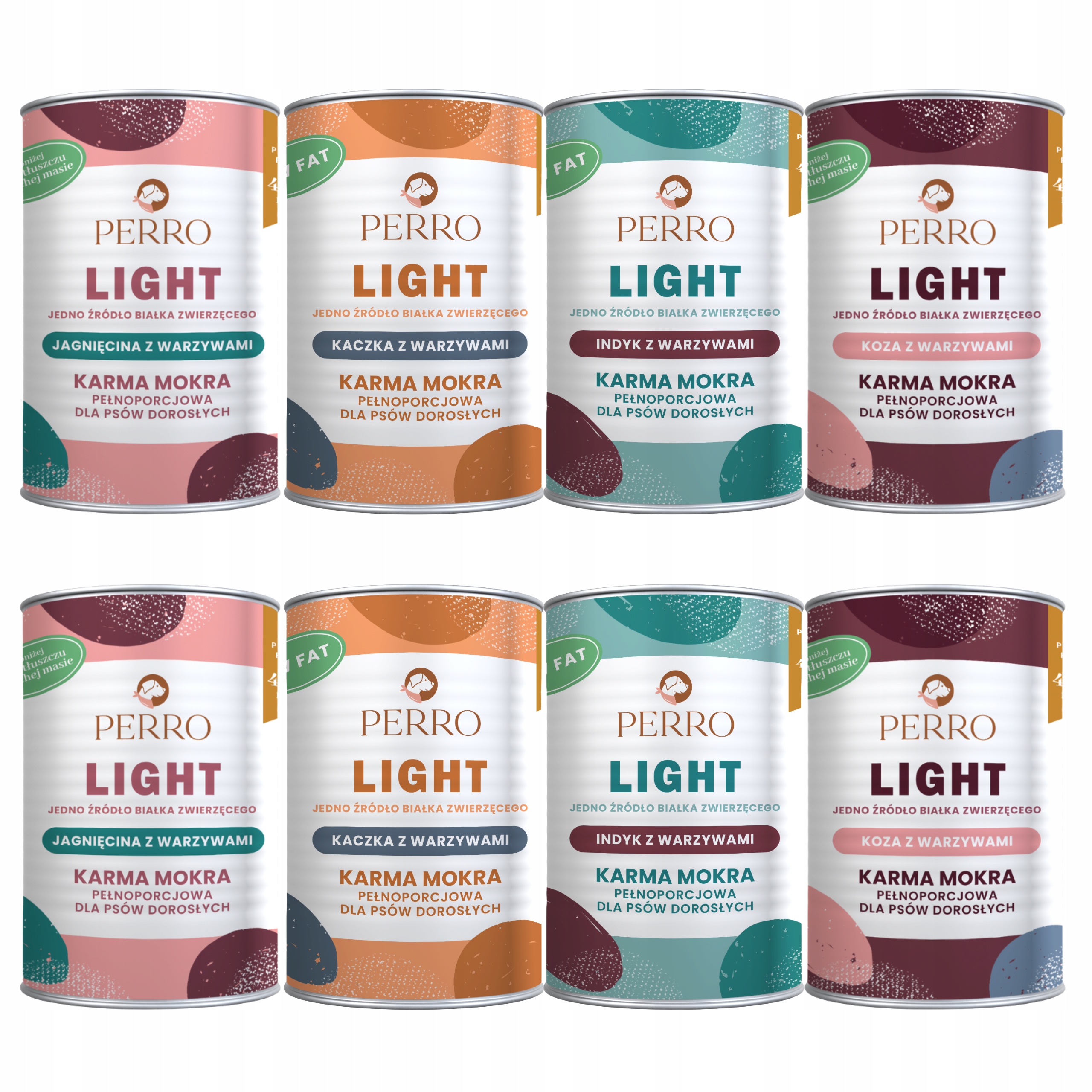 Levně Perro Light Monoproteinové krmivo pro psy mix chutí 8 x 400 g