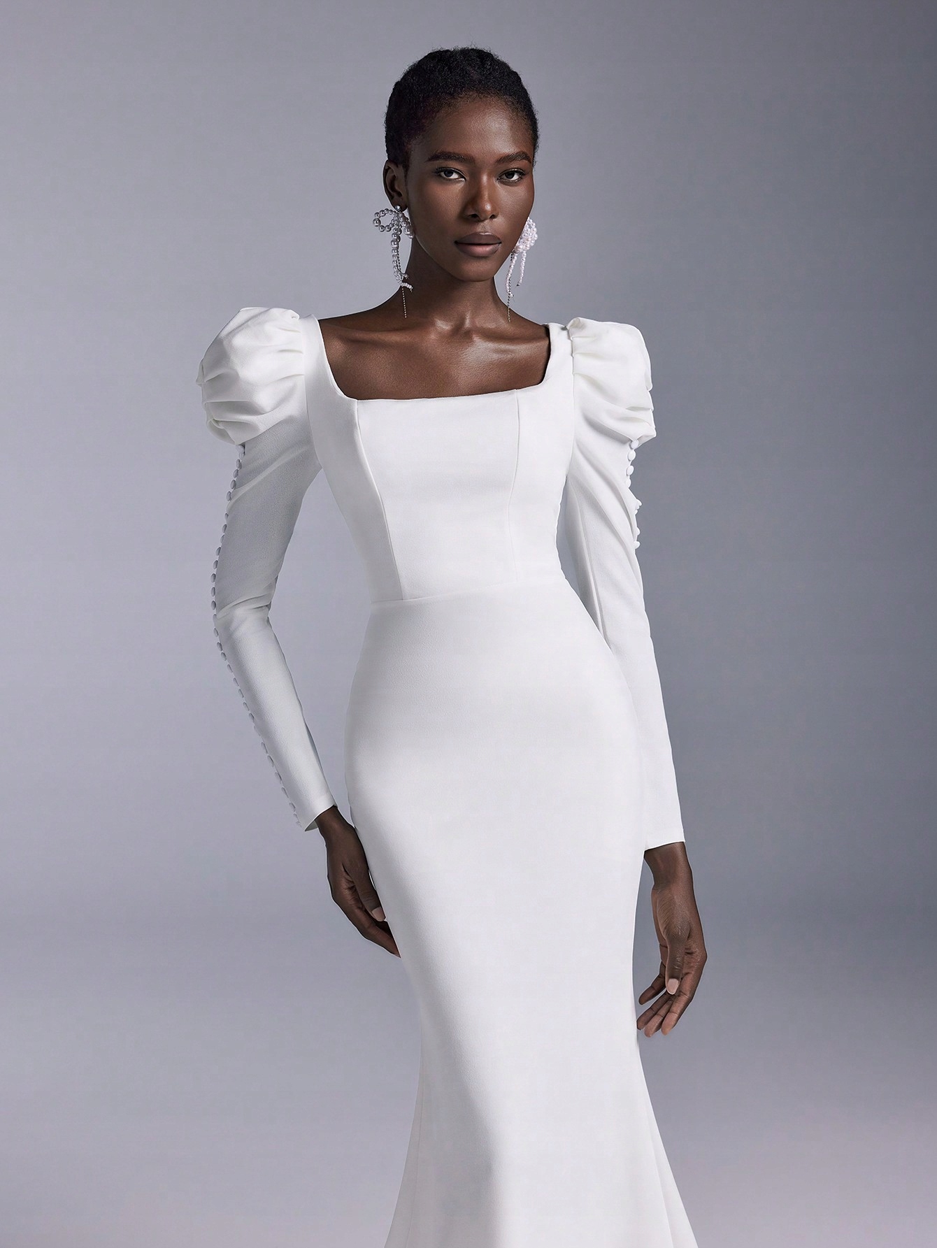 Svatební Šaty Mořská Panna Šněrovací Maxi S Dlouhým Rukávem Shein 40