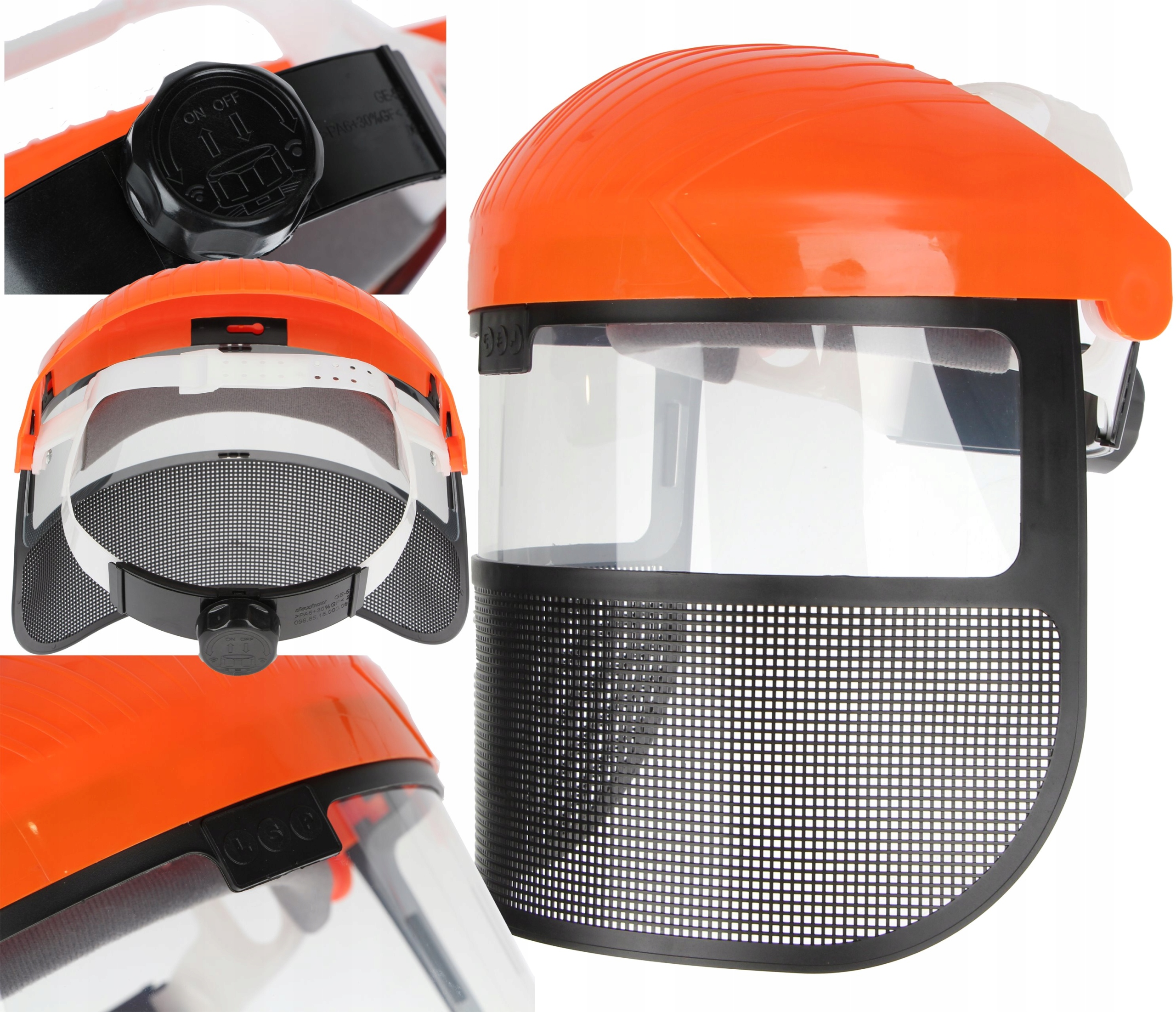 MASKA ochronna na twarz przyłbica do KOSZENIA OCHRONNA WYGODNA REGULOWANA Marka LSP