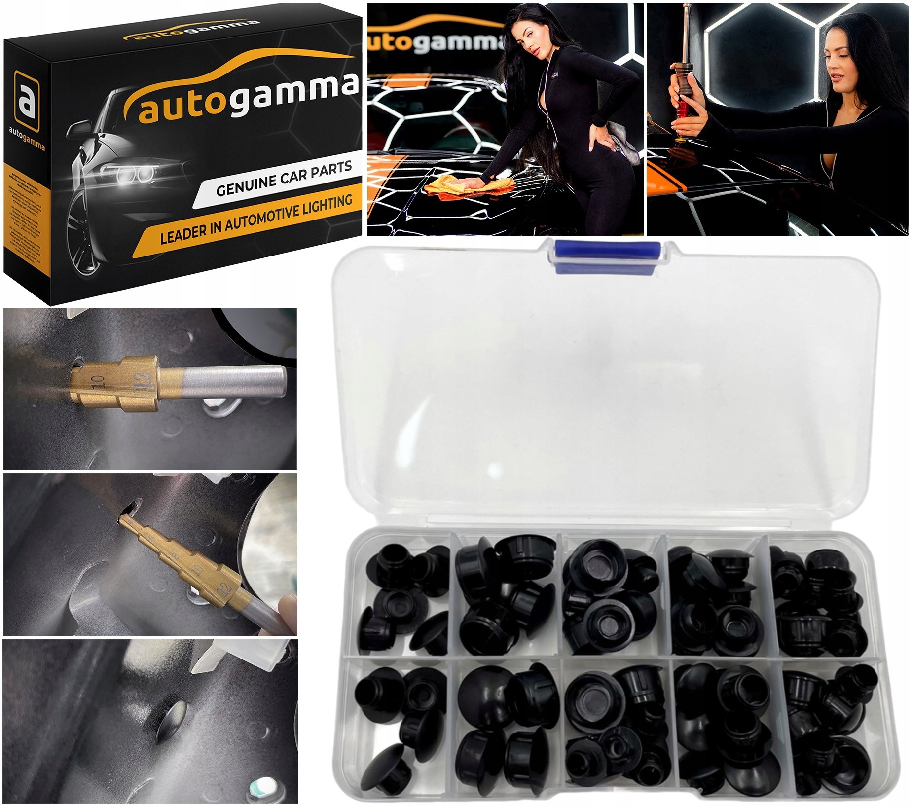 Zaślepki otworów PDR 80 sztuk + Organizer Zestaw 81 elementów