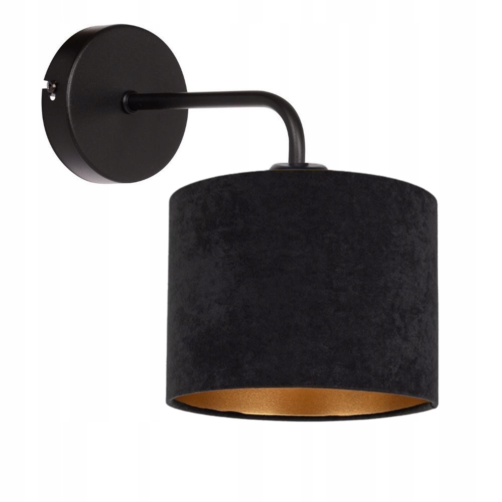 Nástěnná Lampa Semišová Stínidlo Velur Zlatý Střed