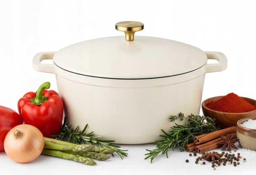 Železná smaltovaná krémová Husička do Trouby Starke Pro 5L 25x12 cm