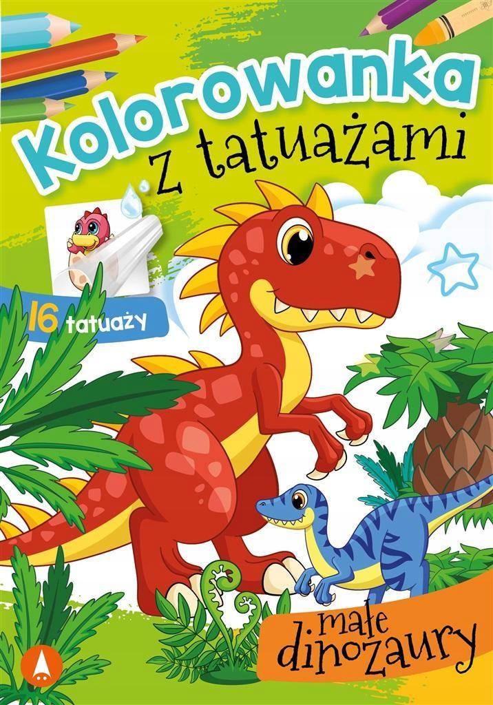 

Kolorowanka z tatuażami. Małe dinozaury