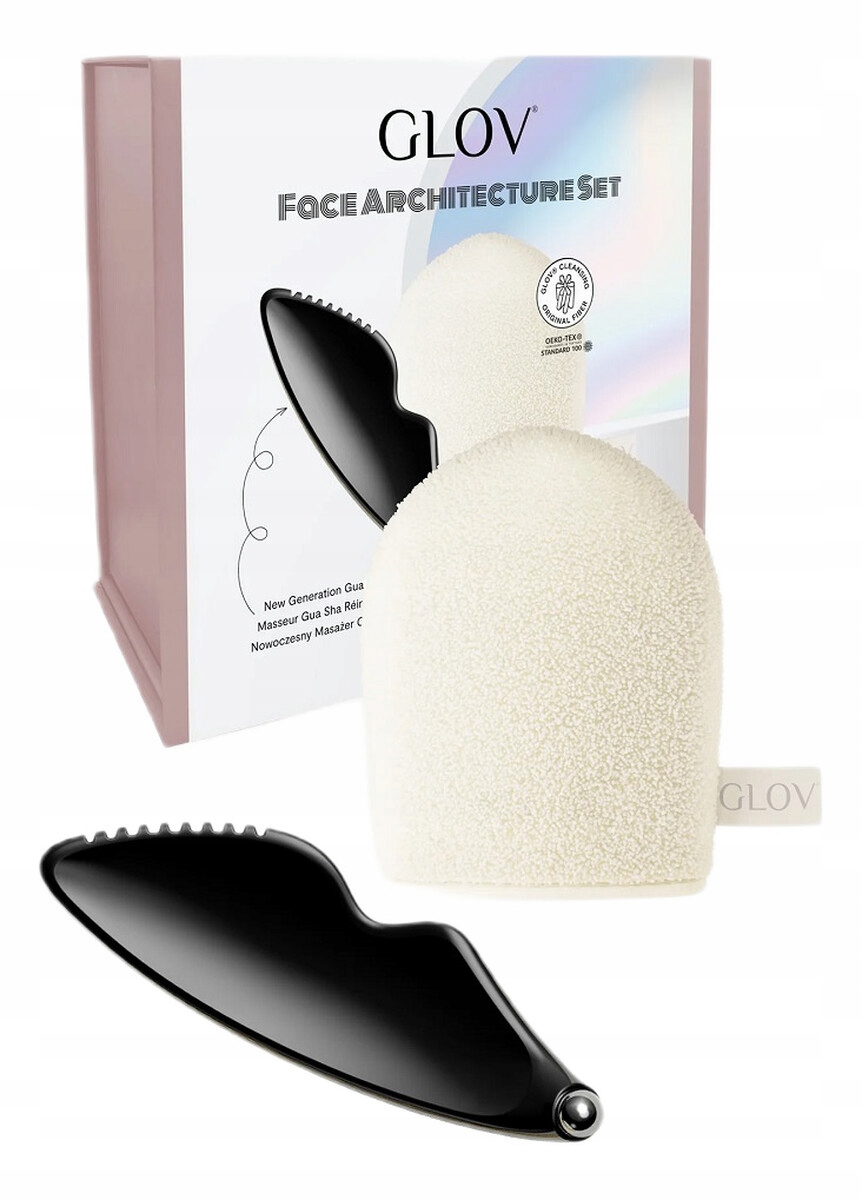 Glov Face Architecture Sada masážní přístroj gua sha odličovací rukavice