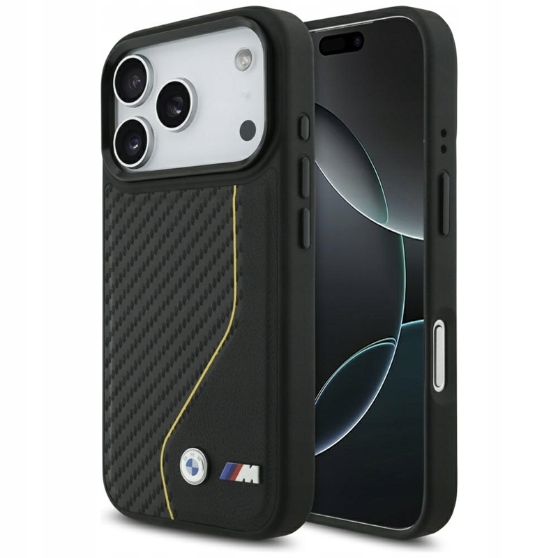 Bmw M Carbon Line & Logo MagSafe – Pouzdro pro iPhone 17 Pro (žluté)